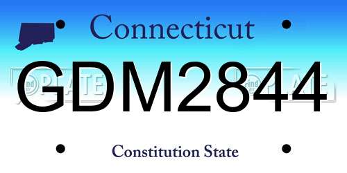 GDM2844 Connecticut License Plate