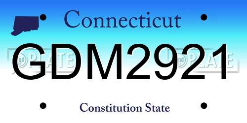 GDM2921 Connecticut License Plate