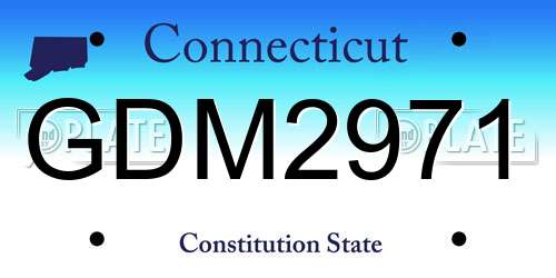 GDM2971 Connecticut License Plate