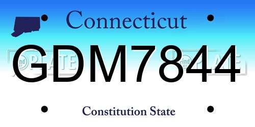 GDM7844 Connecticut License Plate