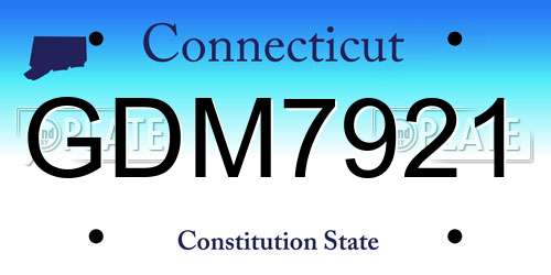 GDM7921 Connecticut License Plate