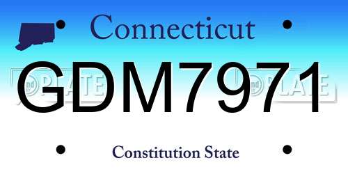 GDM7971 Connecticut License Plate