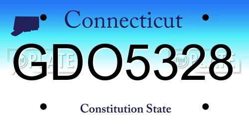GDO5328 Connecticut License Plate