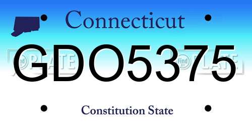 GDO5375 Connecticut License Plate