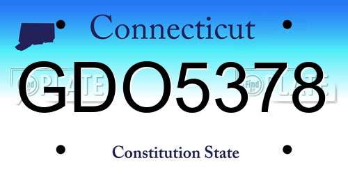 GDO5378 Connecticut License Plate