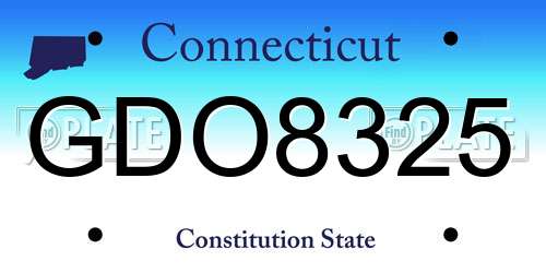 GDO8325 Connecticut License Plate