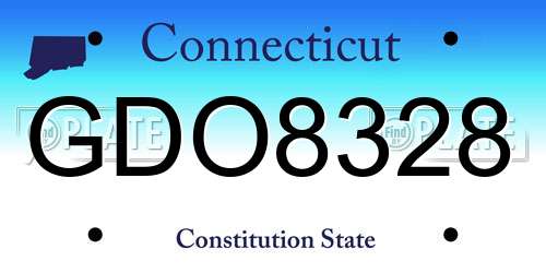 GDO8328 Connecticut License Plate