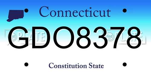GDO8378 Connecticut License Plate