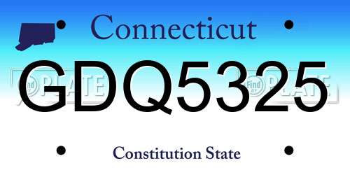 GDQ5325 Connecticut License Plate