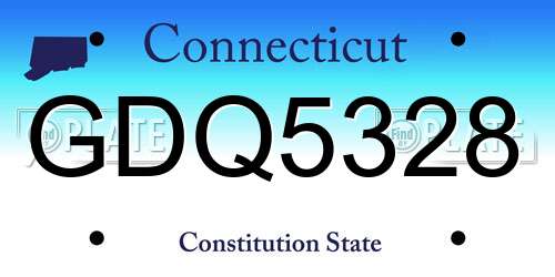 GDQ5328 Connecticut License Plate