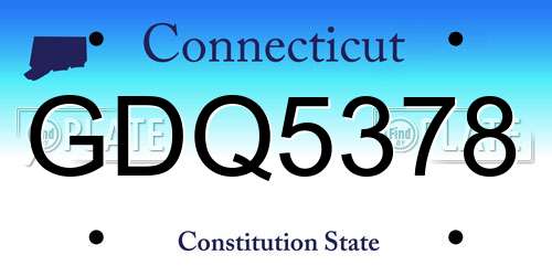GDQ5378 Connecticut License Plate