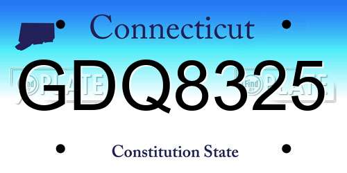 GDQ8325 Connecticut License Plate