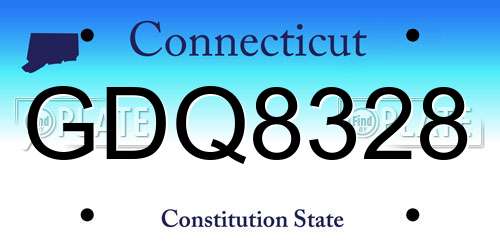GDQ8328 Connecticut License Plate