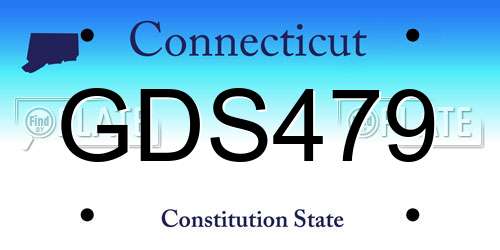 GDS479 Connecticut License Plate