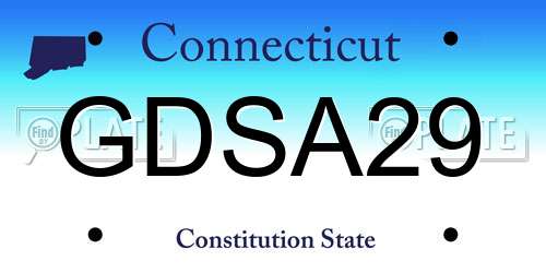 GDSA29 Connecticut License Plate
