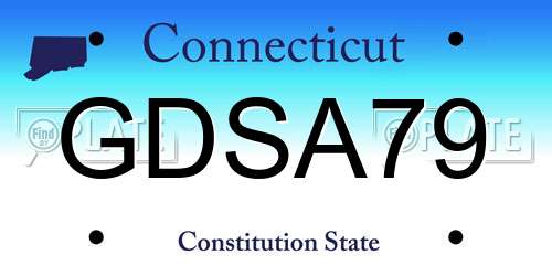 GDSA79 Connecticut License Plate
