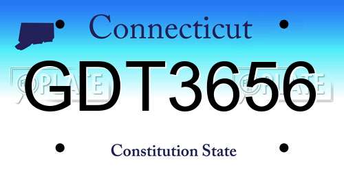 GDT3656 Connecticut License Plate