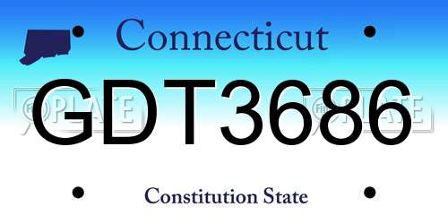 GDT3686 Connecticut License Plate