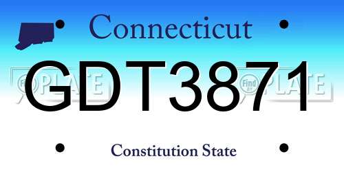 GDT3871 Connecticut License Plate