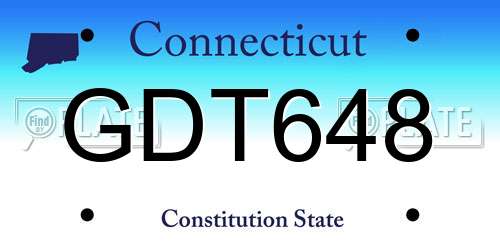 GDT648 Connecticut License Plate