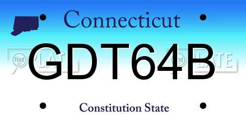 GDT64B Connecticut License Plate