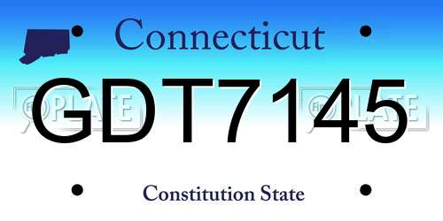 GDT7145 Connecticut License Plate