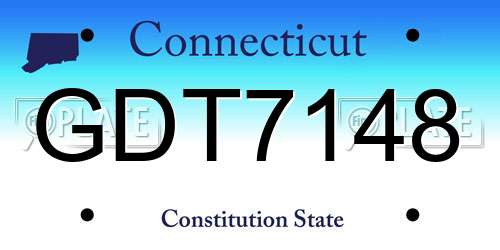 GDT7148 Connecticut License Plate