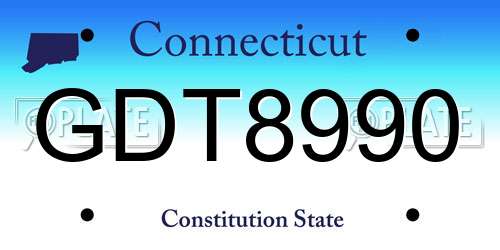 GDT8990 Connecticut License Plate