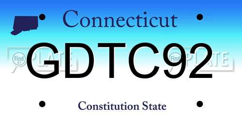 GDTC92 Connecticut License Plate