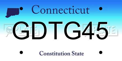GDTG45 Connecticut License Plate