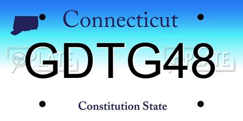 GDTG48 Connecticut License Plate