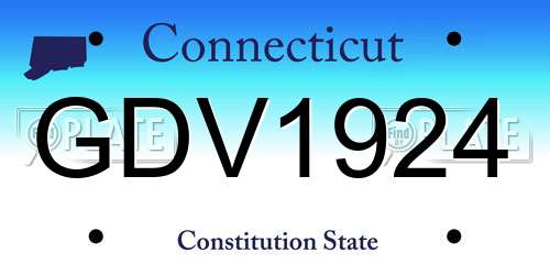 GDV1924 Connecticut License Plate