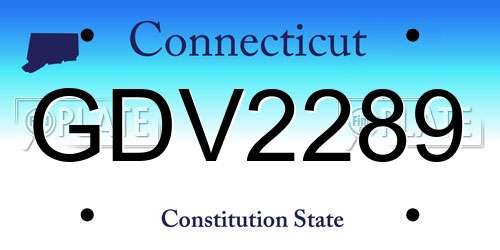 GDV2289 Connecticut License Plate