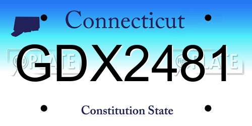 GDX2481 Connecticut License Plate