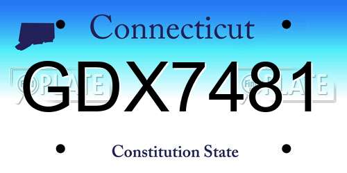 GDX7481 Connecticut License Plate