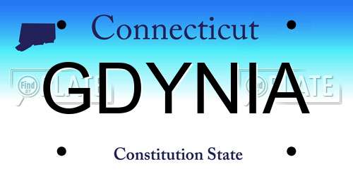 GDYNIA Connecticut License Plate