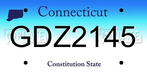 GDZ2145 Connecticut License Plate