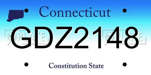 GDZ2148 Connecticut License Plate