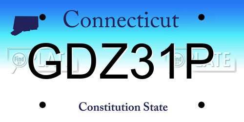 GDZ31P Connecticut License Plate