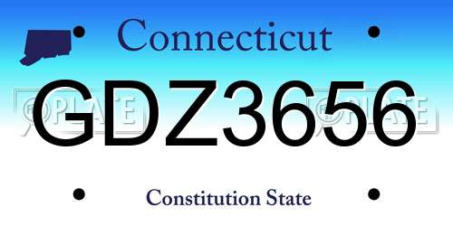 GDZ3656 Connecticut License Plate