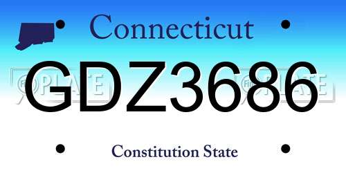 GDZ3686 Connecticut License Plate