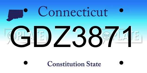 GDZ3871 Connecticut License Plate