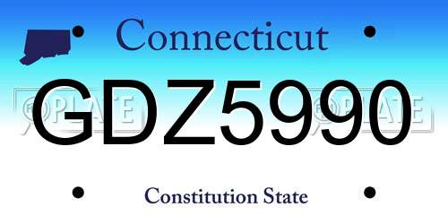 GDZ5990 Connecticut License Plate