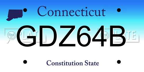 GDZ64B Connecticut License Plate