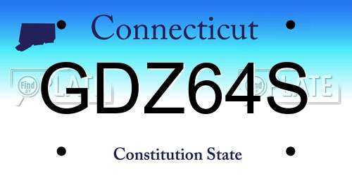 GDZ64S Connecticut License Plate