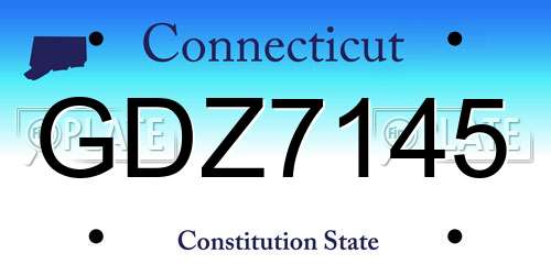 GDZ7145 Connecticut License Plate