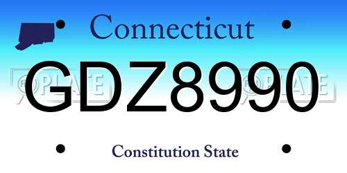 GDZ8990 Connecticut License Plate