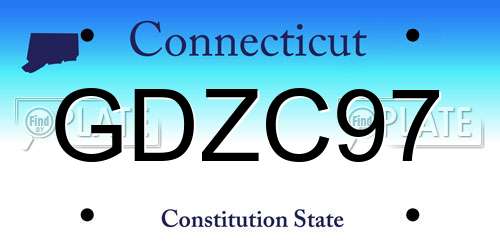 GDZC97 Connecticut License Plate