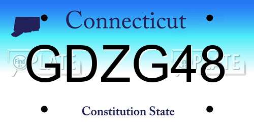 GDZG48 Connecticut License Plate