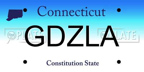 GDZLA Connecticut License Plate